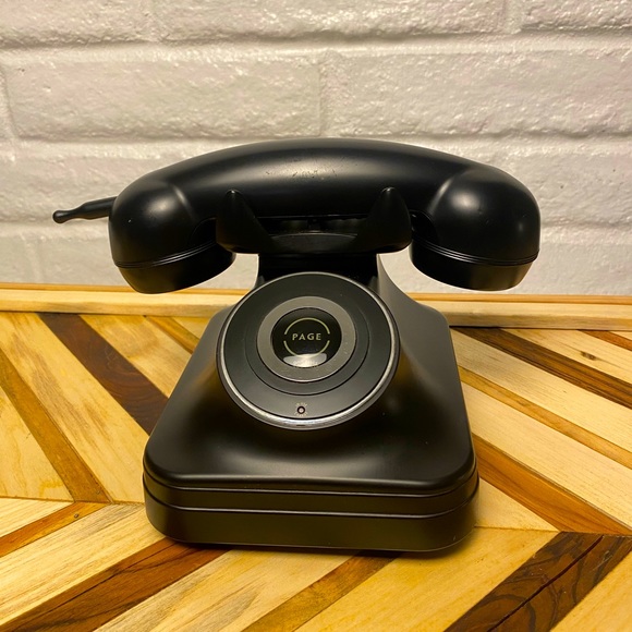 Grand Pottery Barn Cordless Black Phone and Handset Retro Wireless Untested - Picture 11 of 11